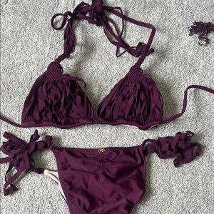 PQ swim purple fringe set